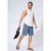 imageMens Swim Trunks Quick Dry Board Shorts with Zipper Pockets Beach Shorts Bathing Suits for Men  No Mesh LinerLight Blue