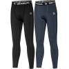 imageG Gradual Boys Compression Pants Youth Thermal Base Layer Fleece Tights Sports Basketball Leggings for Boys2 Pack BlackGrey