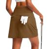 imageG Gradual Golf Skorts Skirts for Women with 5 Pockets Womens High Waisted Lightweight Athletic Skirt for Tennis RunningBrown