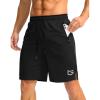 imageG Gradual Mens Gym Shorts wtih Zipper Pocket 9quot Athletic Basketball Mesh Shorts for Men Workout Quick Dry LightiweightBlack