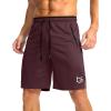 imageG Gradual Mens Gym Shorts wtih Zipper Pocket 9quot Athletic Basketball Mesh Shorts for Men Workout Quick Dry LightiweightCabernet Red