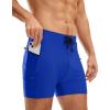 imageG Gradual Mens Swimsuit Trunks with Zipper Pockets Quick Dry Swimwear Bathing Suit Swim Briefs Board Shorts for MenBlue