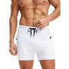 imageG Gradual Mens Swimsuit Trunks with Zipper Pockets Quick Dry Swimwear Bathing Suit Swim Briefs Board Shorts for MenWhite