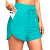 imageG Gradual Womens 4 High Waisted Swim Board Shorts Quick Dry Swimming Bathing Suit Bottoms for Women with Pockets LinerCyan