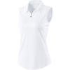 imageG Gradual Womens Golf Shirts Lightweight 14 Zip Collared Tank Top Sleeveless Polo Shirts for Tennis Pickleball CasualHeather White