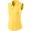imageG Gradual Womens Golf Shirts Lightweight 14 Zip Collared Tank Top Sleeveless Polo Shirts for Tennis Pickleball CasualHeather Yellow