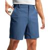 imageMens Golf Dress Shorts 7quot 9quot Stretch Casual Work Flat Front Shorts for Men with 3 Pockets Quick DrySlate Blue