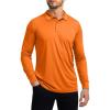 imageMens Polo Shirt Long Sleeve Golf Shirts Lightweight UPF 50 Sun Protection Cool Shirts for Men Work Fishing OutdoorOrange