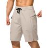 imageMens Swim Trunks Quick Dry Board Shorts with Zipper Pockets Beach Shorts Bathing Suits for Men  No Mesh LinerSilver