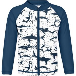 imageBoys Toddler Rash Guard Long Sleeve UPF 50 Sun Protection Lightweight Swim Shirt for Baby KidsDark Blue Shark