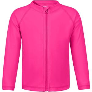 imageBoys Toddler Rash Guard Long Sleeve UPF 50 Sun Protection Lightweight Swim Shirt for Baby KidsHot Pink