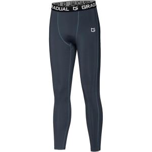 imageG Gradual Boys Compression Pants Youth Thermal Base Layer Fleece Tights Sports Basketball Leggings for BoysGrey