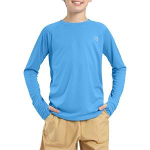 imageG Gradual Boys Rash Guard UPF 50 Sun Protection Shirt Quick Dry Long Sleeve Swim Shirts Lightweight SPF Youth Fishing Shirt01sky Blue