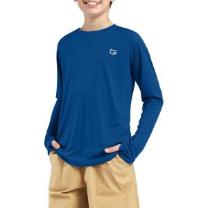 imageG Gradual Boys Rash Guard UPF 50 Sun Protection Shirt Quick Dry Long Sleeve Swim Shirts Lightweight SPF Youth Fishing ShirtBlue