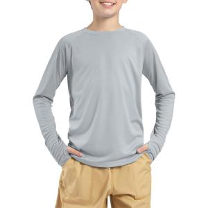 imageG Gradual Boys Rash Guard UPF 50 Sun Protection Shirt Quick Dry Long Sleeve Swim Shirts Lightweight SPF Youth Fishing ShirtLight Grey