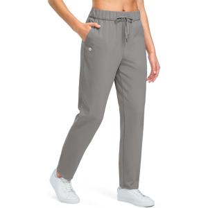imageG Gradual Fleece Lined Pants Women 275quot29quot Golf Pants 3 Pockets Water Resistant Warm Sweatpants for Cold WeatherLight Grey