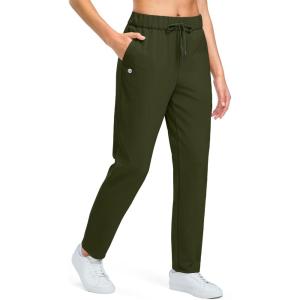 imageG Gradual Fleece Lined Pants Women 275quot29quot Golf Pants 3 Pockets Water Resistant Warm Sweatpants for Cold WeatherOlive Green
