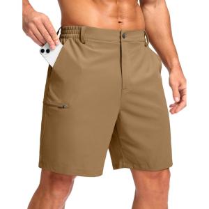 imageG Gradual Mens Casual Shorts 7quot 9quot Lightweight 4 Pockets Stretch QuickDry Summer Shorts for Golf Work Hiking TripsDark Khaki