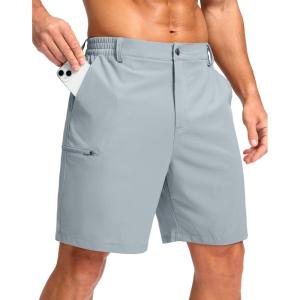 imageG Gradual Mens Casual Shorts 7quot 9quot Lightweight 4 Pockets Stretch QuickDry Summer Shorts for Golf Work Hiking TripsLight Grey