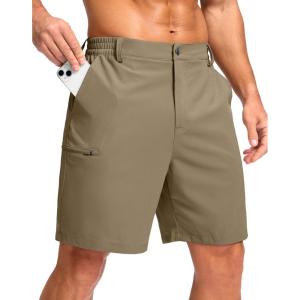 imageG Gradual Mens Casual Shorts 7quot 9quot Lightweight 4 Pockets Stretch QuickDry Summer Shorts for Golf Work Hiking TripsMedium Khaki