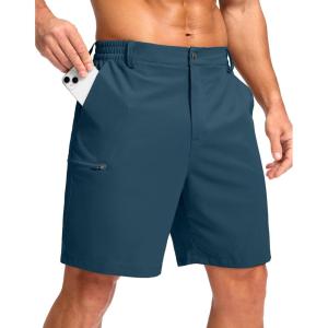 imageG Gradual Mens Casual Shorts 7quot 9quot Lightweight 4 Pockets Stretch QuickDry Summer Shorts for Golf Work Hiking TripsTibetan Blue