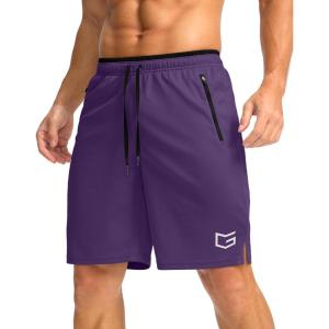imageG Gradual Mens Gym Shorts wtih Zipper Pocket 9quot Athletic Basketball Mesh Shorts for Men Workout Quick Dry LightiweightCobalt Purple