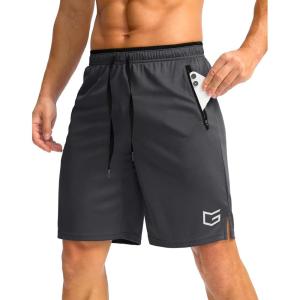 imageG Gradual Mens Gym Shorts wtih Zipper Pocket 9quot Athletic Basketball Mesh Shorts for Men Workout Quick Dry LightiweightDark Grey