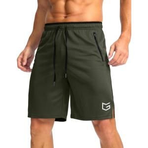 imageG Gradual Mens Gym Shorts wtih Zipper Pocket 9quot Athletic Basketball Mesh Shorts for Men Workout Quick Dry LightiweightOlive Drab