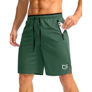 imageG Gradual Mens Gym Shorts wtih Zipper Pocket 9quot Athletic Basketball Mesh Shorts for Men Workout Quick Dry LightiweightOlive Green