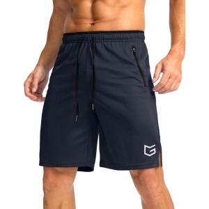 imageG Gradual Mens Gym Shorts wtih Zipper Pocket 9quot Athletic Basketball Mesh Shorts for Men Workout Quick Dry LightiweightTrue Navy