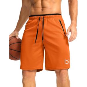 imageG Gradual Mens Gym Shorts wtih Zipper Pocket 9quot Athletic Basketball Mesh Shorts for Men Workout Quick Dry LightiweightVibrant Orange