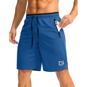 imageG Gradual Mens Gym Shorts wtih Zipper Pocket 9quot Athletic Basketball Mesh Shorts for Men Workout Quick Dry LightiweightVintage Blue