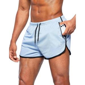 imageG Gradual Mens Running Shorts 3 Inch Quick Dry Gym Athletic Jogging Shorts with Zipper PocketsLight Blue