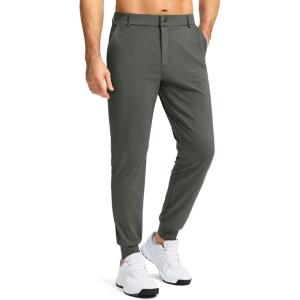 imageG Gradual Mens Stretch Golf Joggers with 3 Pockets Slim Fit Sweatpants Work Dress Casual Pants for Men with Belt LoopsDark Forest