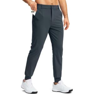 imageG Gradual Mens Stretch Golf Joggers with 3 Pockets Slim Fit Sweatpants Work Dress Casual Pants for Men with Belt LoopsDark Grey