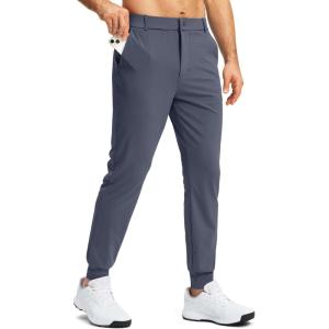 imageG Gradual Mens Stretch Golf Joggers with 3 Pockets Slim Fit Sweatpants Work Dress Casual Pants for Men with Belt LoopsDusty Blue