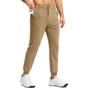 imageG Gradual Mens Stretch Golf Joggers with 3 Pockets Slim Fit Sweatpants Work Dress Casual Pants for Men with Belt LoopsKhaki Sand