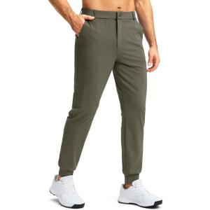 imageG Gradual Mens Stretch Golf Joggers with 3 Pockets Slim Fit Sweatpants Work Dress Casual Pants for Men with Belt LoopsLight Army Green
