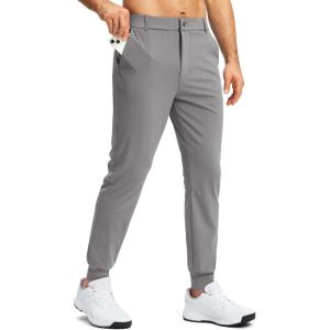 imageG Gradual Mens Stretch Golf Joggers with 3 Pockets Slim Fit Sweatpants Work Dress Casual Pants for Men with Belt LoopsLight Grey
