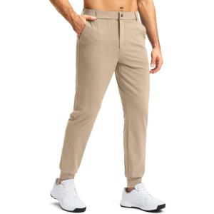 imageG Gradual Mens Stretch Golf Joggers with 3 Pockets Slim Fit Sweatpants Work Dress Casual Pants for Men with Belt LoopsLight Khaki
