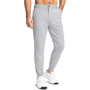 imageG Gradual Mens Stretch Golf Joggers with 3 Pockets Slim Fit Sweatpants Work Dress Casual Pants for Men with Belt LoopsSilver Drop