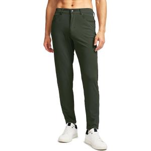 imageG Gradual Mens Stretch Golf Pants with 6 Pockets Slim Fit Dress Pants for Men Travel Casual WorkOlive Green