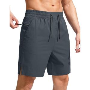 imageG Gradual Mens Swim Trunks Quick Dry Bathing Suit Beach Board Shorts for Men with Zipper Pockets and Mesh LiningDark Grey