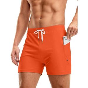 imageG Gradual Mens Swimsuit Trunks with Zipper Pockets Quick Dry Swimwear Bathing Suit Swim Briefs Board Shorts for MenOrange