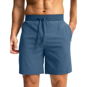 imageG Gradual Mens Workout Shorts with Zipper Pockets 7 Lightweight Quick Dry Athletic Gym Running Shorts for MenBlue