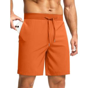 imageG Gradual Mens Workout Shorts with Zipper Pockets 7 Lightweight Quick Dry Athletic Gym Running Shorts for MenOrange