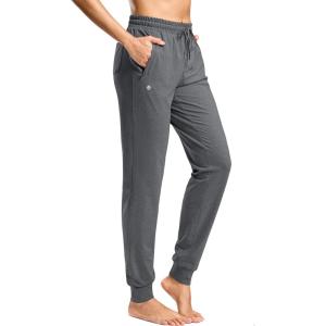imageG Gradual Womens 30quot32quot34quot Inseam Tall Sweatpants Cotton Joggers with Zipper Pockets Yoga Lounge Athletic Pants for WomenDark Grey