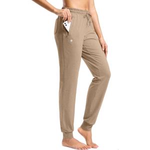 imageG Gradual Womens 30quot32quot34quot Inseam Tall Sweatpants Cotton Joggers with Zipper Pockets Yoga Lounge Athletic Pants for WomenKhaki