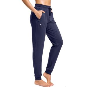 imageG Gradual Womens 30quot32quot34quot Inseam Tall Sweatpants Cotton Joggers with Zipper Pockets Yoga Lounge Athletic Pants for WomenNavy
