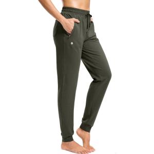 imageG Gradual Womens 30quot32quot34quot Inseam Tall Sweatpants Cotton Joggers with Zipper Pockets Yoga Lounge Athletic Pants for WomenOlive